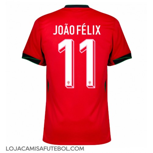 Camisa de Futebol Portugal Joao Felix #11 Equipamento Principal Europeu 2024 Manga Curta